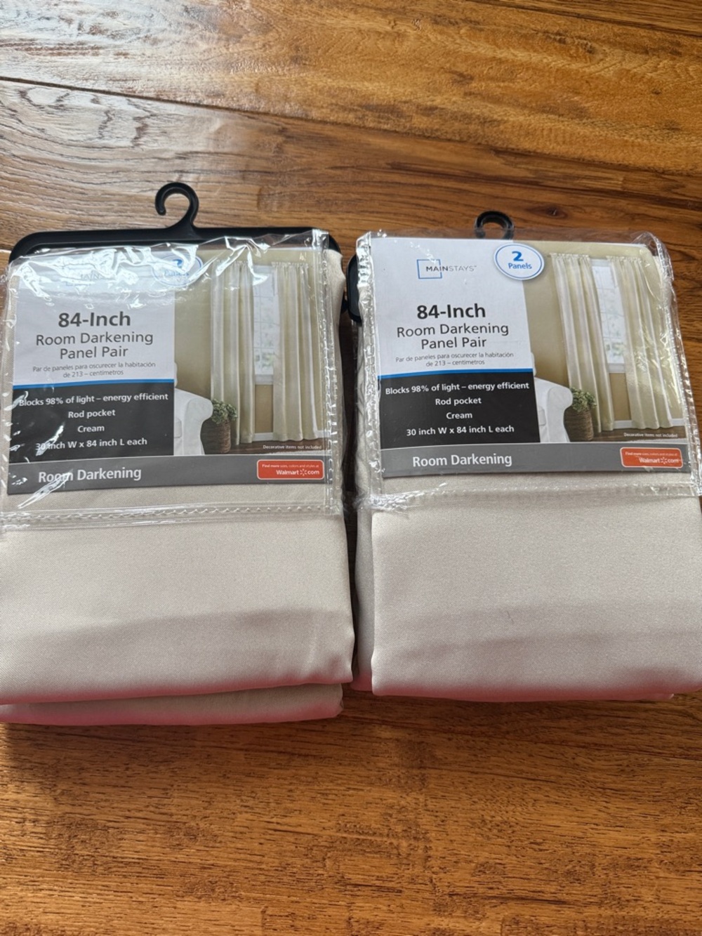 Mainstays Cream Room Darkening Curtain Panel Pair 2 Sets